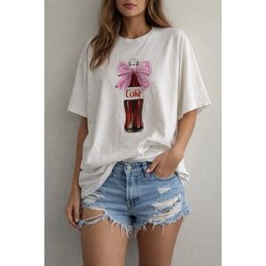 ALTARD STATE Women's LARGE T SHIRT Oversized LDN Diet Coke Cola NWT Bow Cotton